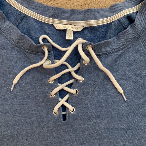 Blue Victoria Secret Sweatshirt Size: Large - Picture 2 of 5